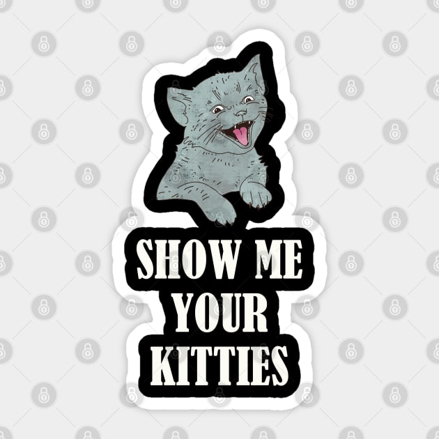 Show Me Your Kitties Tongue Out Funny Kitten Sticker by okpinsArtDesign